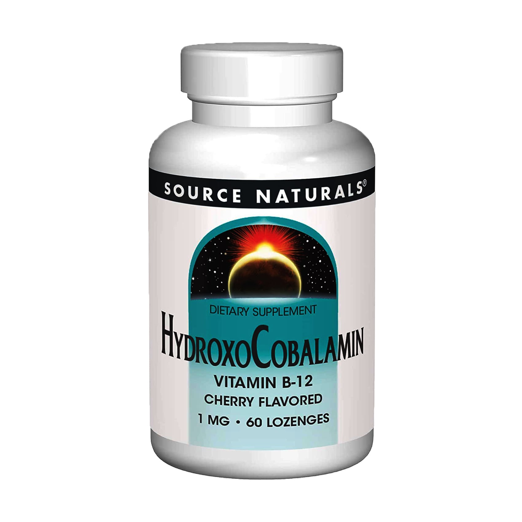 Вітамін B12 Гідроксокобаламін Source Naturals HydroxoCobalamin 1 мг, зі смаком вишні, 60 таблеток