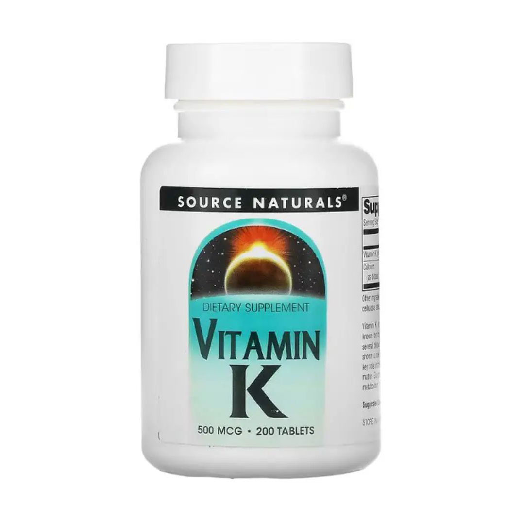 Вітамін К Source Naturals Vitamin K, 500 мкг, 200 таблеток